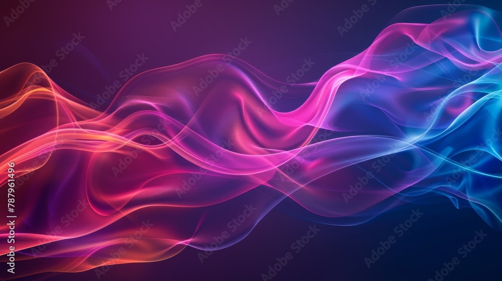 Poster gradient trendy smoke waves colorful background wallpaper. 3d render creative smoke swoosh style sof
