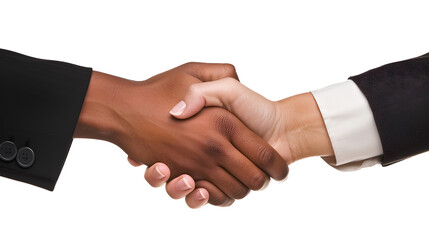 handshake between two businessmen isolated on a transparent background
