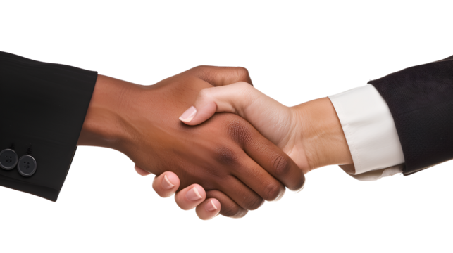 handshake between two businessmen isolated on a transparent background
