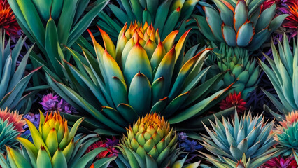 Close up of colorful Succulents And the shape of the beautiful leaves.Succulents beautiful pastel...