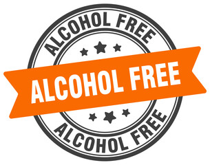 alcohol free stamp. alcohol free label on transparent background. round sign