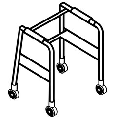 Medical walker isometric icon
