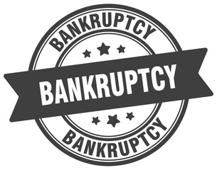 Obraz premium bankruptcy stamp. bankruptcy label on transparent background. round sign
