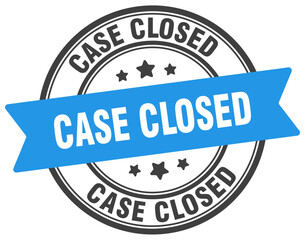 case closed stamp. case closed label on transparent background. round sign