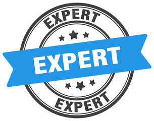 expert stamp. expert label on transparent background. round sign