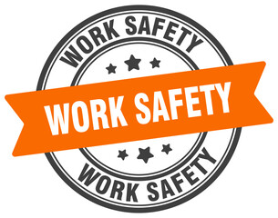 work safety stamp. work safety label on transparent background. round sign