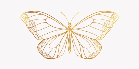 Elegant butterfly in a single continuous line illustration. Ideal for wellness, beauty or spa logos and dividers, with a clean linear design. Customizable stroke. Hand-drawn artwork.