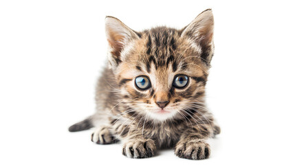 Portrait of a cat isolated on a transparent background