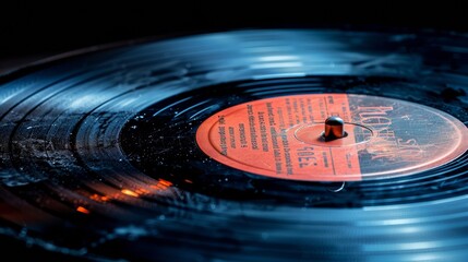 A close up of a record sitting on top of another, AI - obrazy, fototapety, plakaty