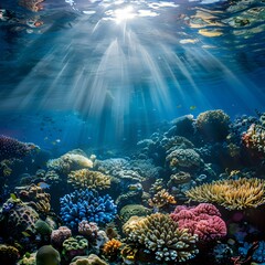 Fototapeta na wymiar coral reef in the sea, World Oceans Day