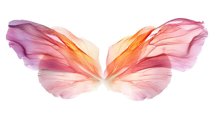 Fairy wings and petals whimsical isolated on a transparent background