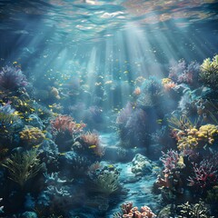 Obraz premium underwater scene with coral, World Oceans Day