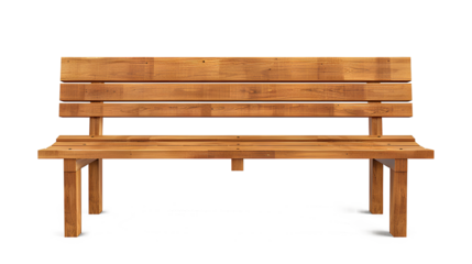 Wooden park bench isolated on  a white background