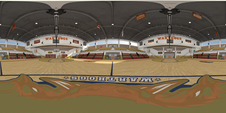 basketball hall (fantasy team warthog) empty 360° vr environment equirectangular