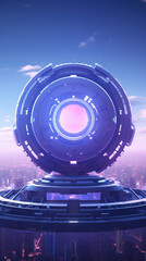 Obraz premium Creative illustrations generated by AI science fiction city