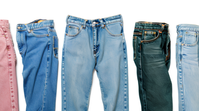Fashion sleevs jeans adult isolated on transparent background - Powered by Adobe