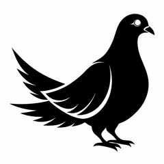 Dove Bird silhouette Vector Illustration. Dove Logo design concept is isolated on a white background.