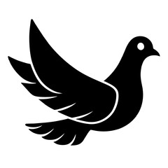Dove Bird silhouette Vector Illustration. Dove Logo design concept is isolated on a white background.