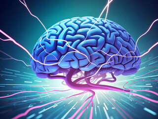 Fototapeta premium illustration of human brain