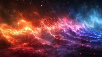 Naklejka premium Decoration for wallpaper, desktop, poster, cover booklet. Print for clothes, t-shirt. Aurora colorful light energy image background