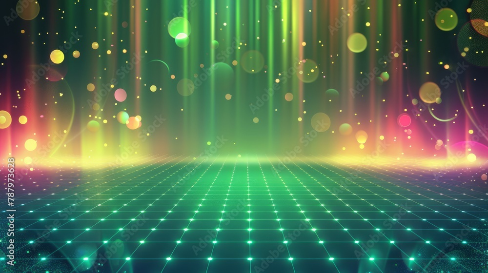 Aufkleber abstract background with bokeh defocused lights and rays of light