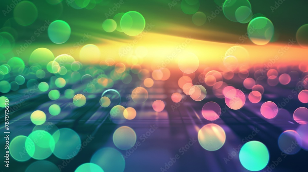 Aufkleber abstract background with bokeh defocused lights and rays of light