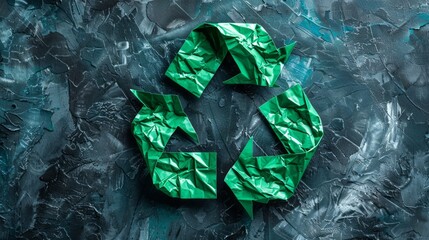 Recycling symbol with three arrows in a triangular loop. Eco concept. Pollution of environment concept.