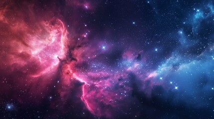 Cosmic Nebula with Vibrant Colors in Space - obrazy, fototapety, plakaty