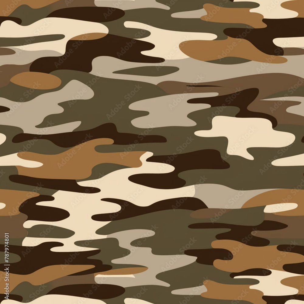 Wall mural Camouflage pattern background template design military uniform design - Wall murals