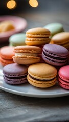Fototapeta premium Multi-colored macaroons as a work of confectionery art.