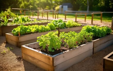 Sunlit Raised Garden Beds