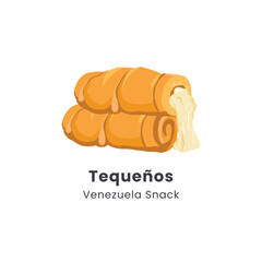 Hand drawn vector illustration of tequenos cheese Venezuela traditional snack
