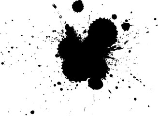 black watercolor dropped splatter splash