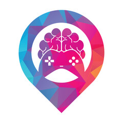 Brain game gps shape concept logo vector illustration.