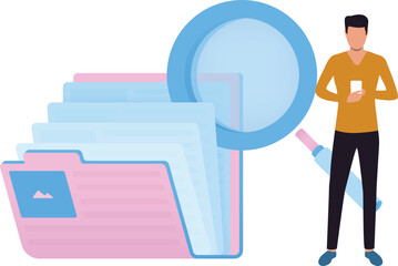 The boy is using mobile.