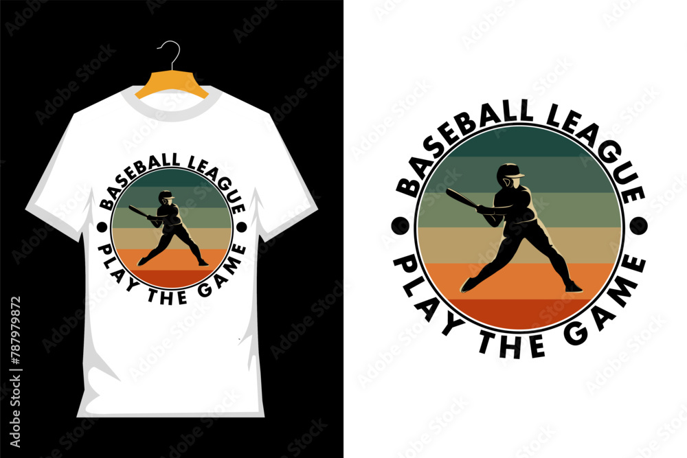 Wall mural Baseball Retro Vintage T Shirt Design