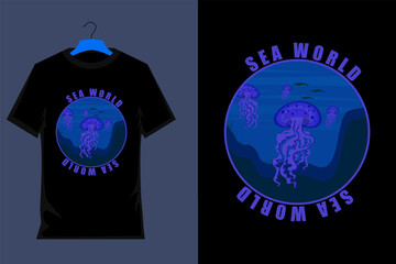 Sea World Retro Vintage T Shirt Design