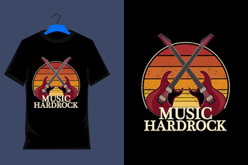Music Hard Rock Retro T Shirt Design
