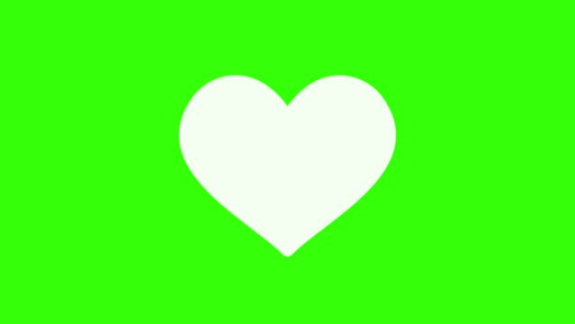 Love icon with a green screen background	