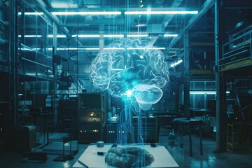 Financial data visualization, holographic stock market charts, futuristic trading interface, colorful neon graphs, transparent touchscreen display, dark background with city lights, 