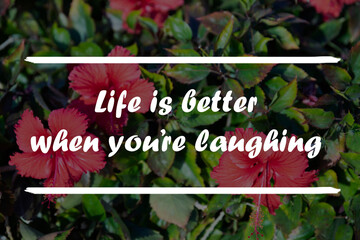 Inspirational Quote - Life is better when you re laughing