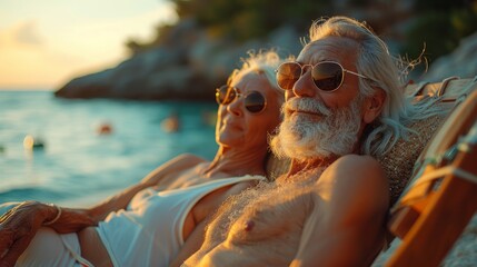 An elderly man and woman enjoy their day by the sea, demonstrating that age is no obstacle to experiencing joy and adventure.