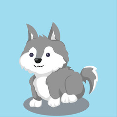 Cute Wolf Character Design Illustration