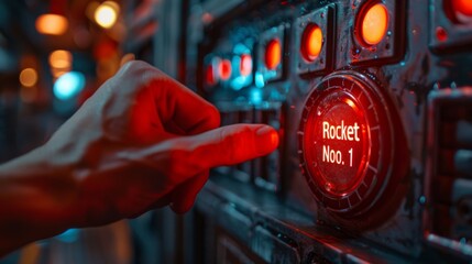 The strategic launch of a ballistic rocket begins with a press of a button, signifying a powerful decision in warfare.