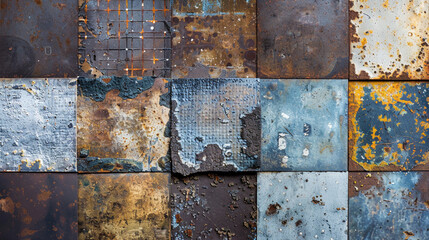 Rough and bright metal textures in urban fashion backdrop.