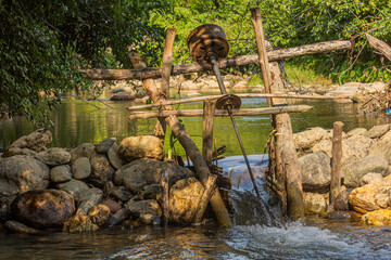 Small hydro electric generator in Ban Na village near Muang Ngoi Neua, Laos