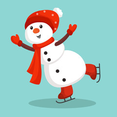 Christmas Day Snowman Character Design Illustration
