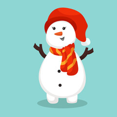 Christmas Snowman Character Design Illustration