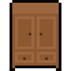 Pixel art cartoon closet icon 