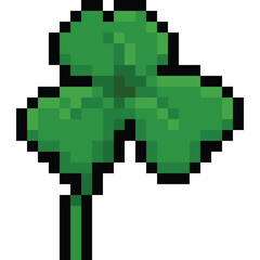 Fototapeta premium Pixel art clover leaf icon 3